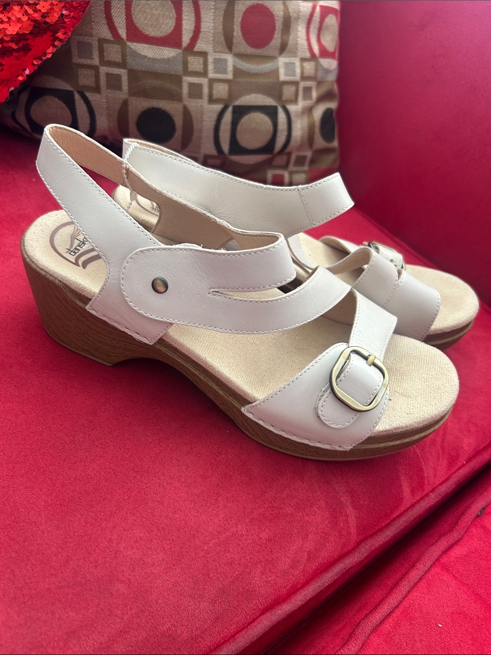 Dansko Off-White Leather Slingback Buckle Sandals eur 41 - Picture 5 of 6